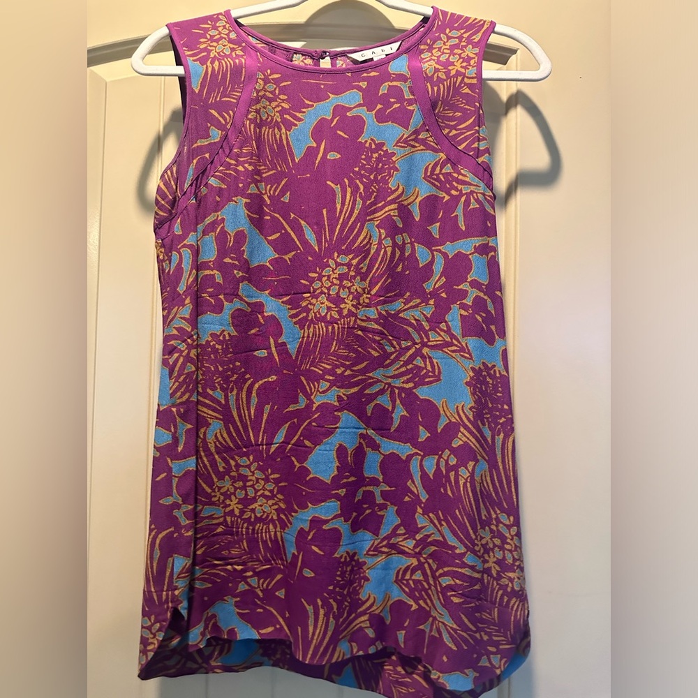 Purple and blue Cabi sleeveless top